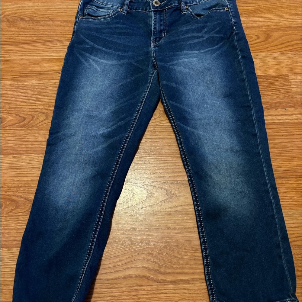 Hydraulic Blue Straight Jeans with Classic Wash cropped